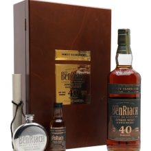 Benriach 40 Year Old + Hip Flask & Miniature Speyside Whisky |