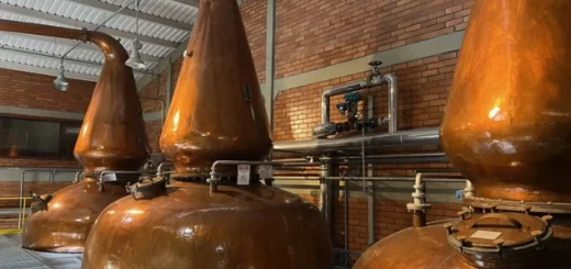 Union Distillery Brazil, the copper stills in the still house